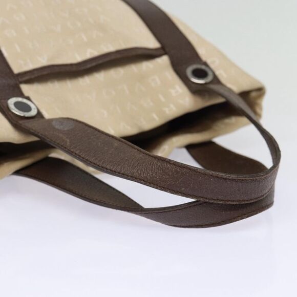 Bulgari Logo Mania Beige Canvas Handbag (Pre-Owned) - Picture 7 of 16